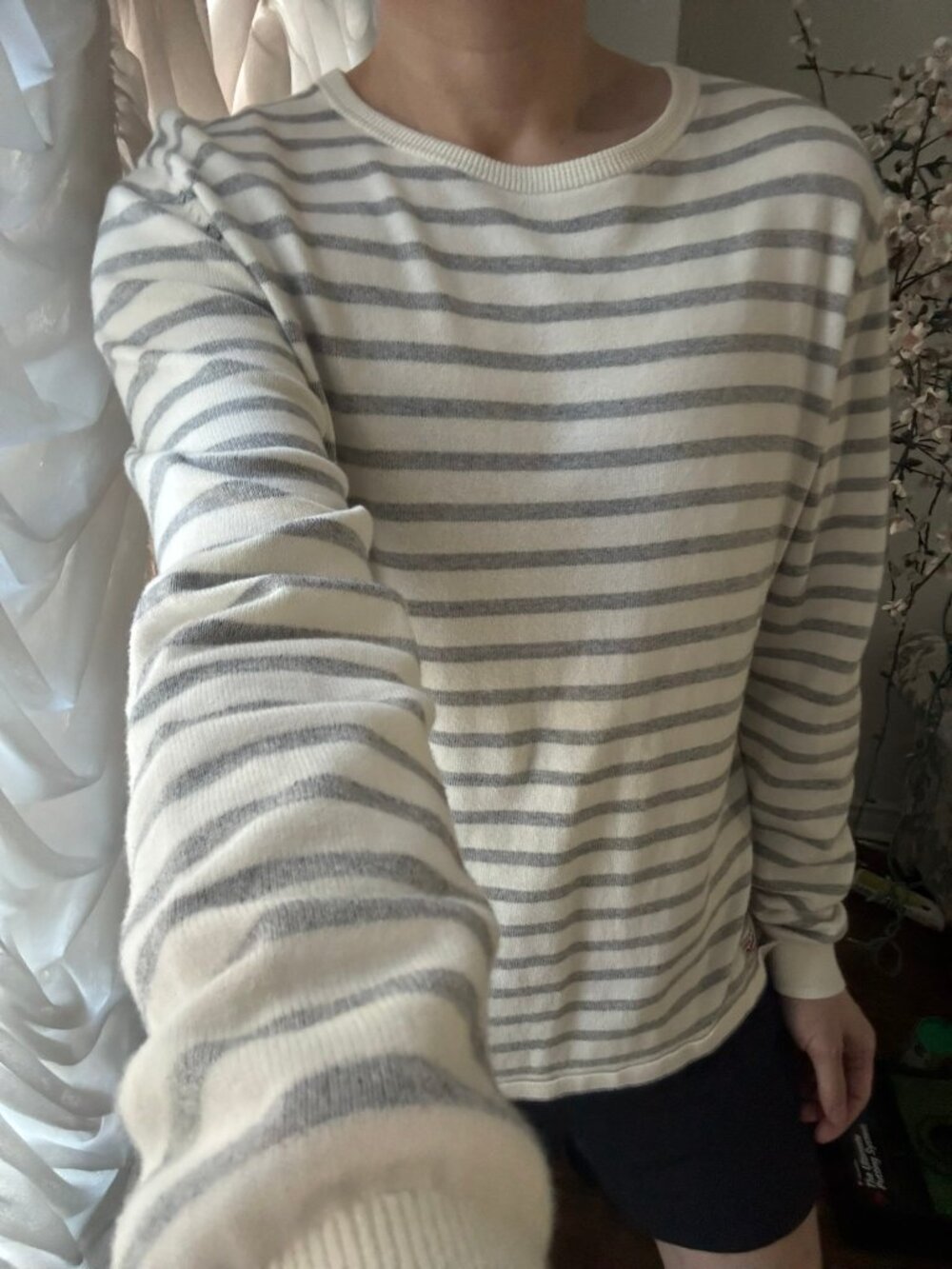 Jack & Jones French Nautical Striped Light Knit Sweater S Like New